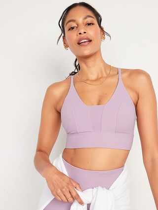Light Support PowerSoft Textured-Rib Sports Bra for Women | Old Navy (US)