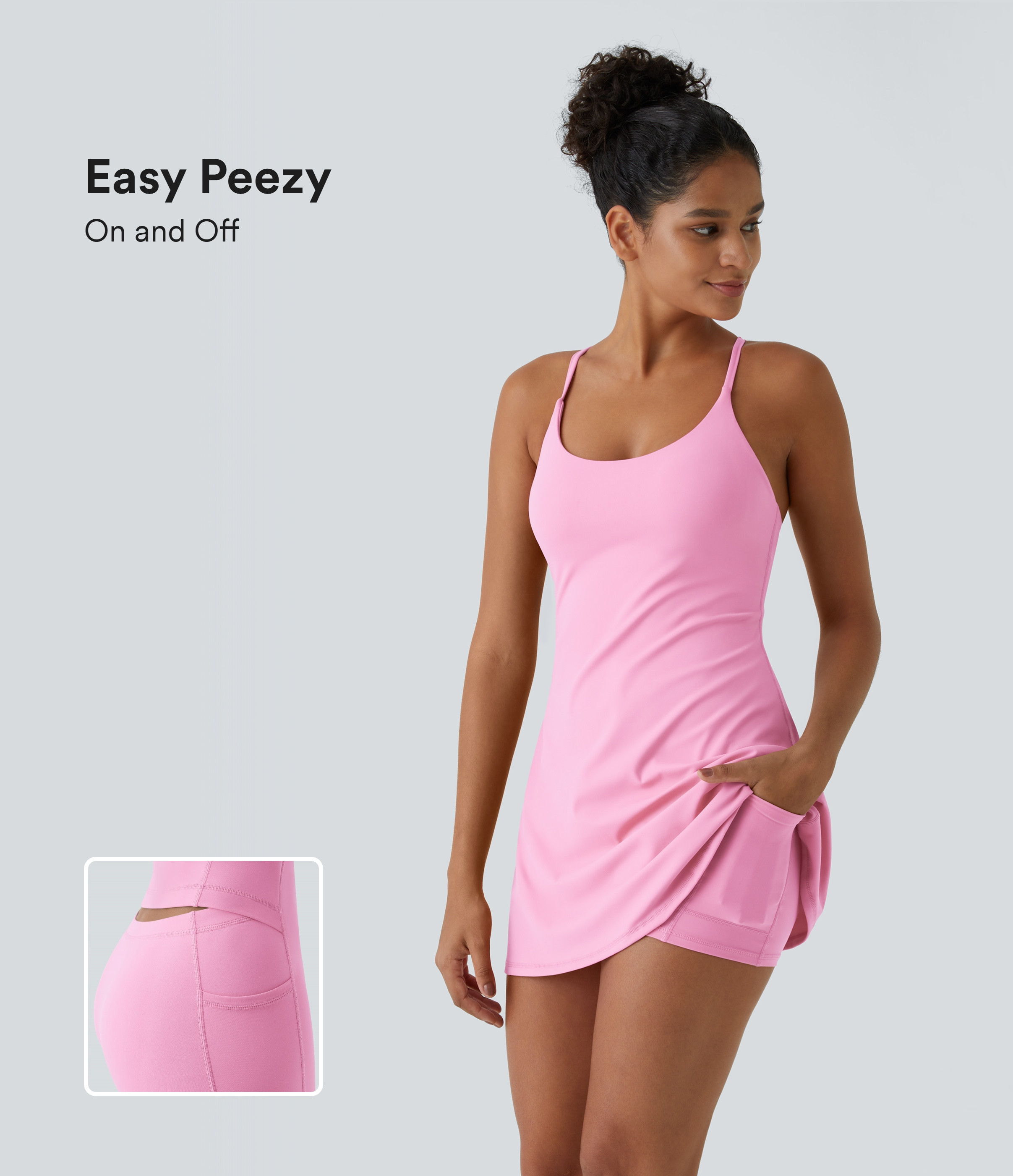 Halara Softlyzero™ Plush Backless Active Dress-Easy Peezy Edition Workout Dress - Nosegay - S | HALARA