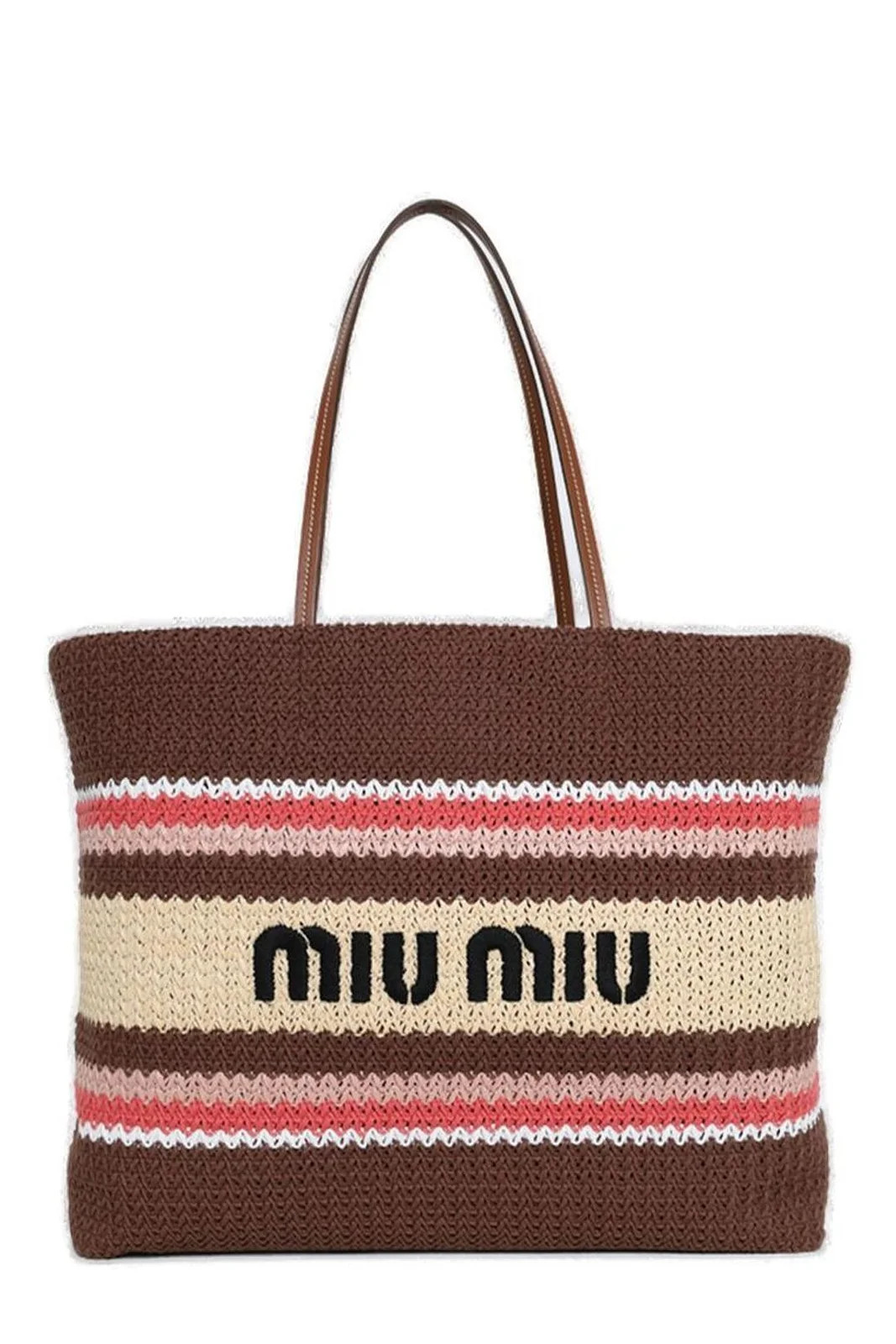 Miu Miu Striped Crochet Tote Bag | Cettire Global