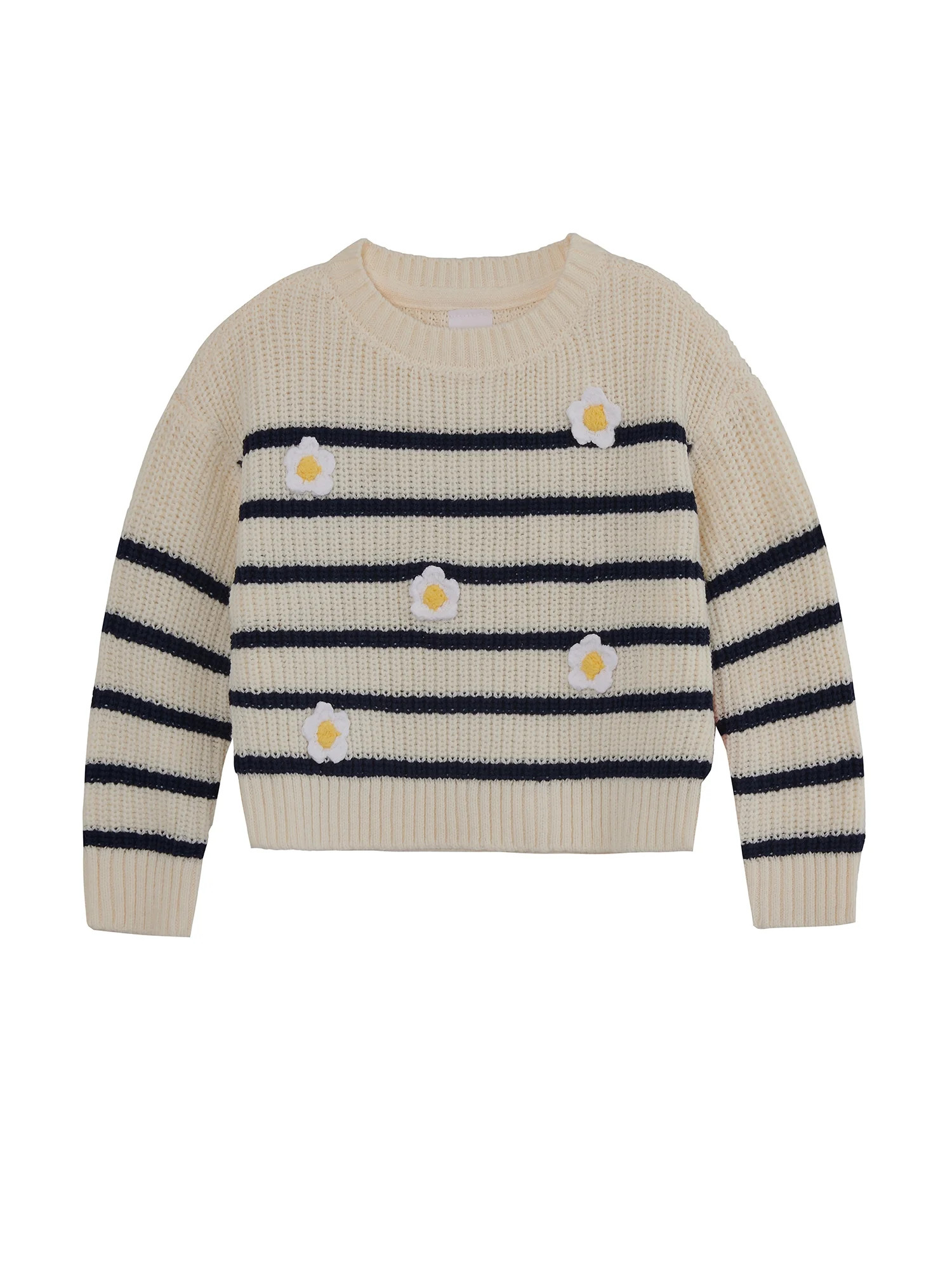 Wonder Nation Girls Embellished Sweater, Sizes 4-18 & Plus | Walmart (US)