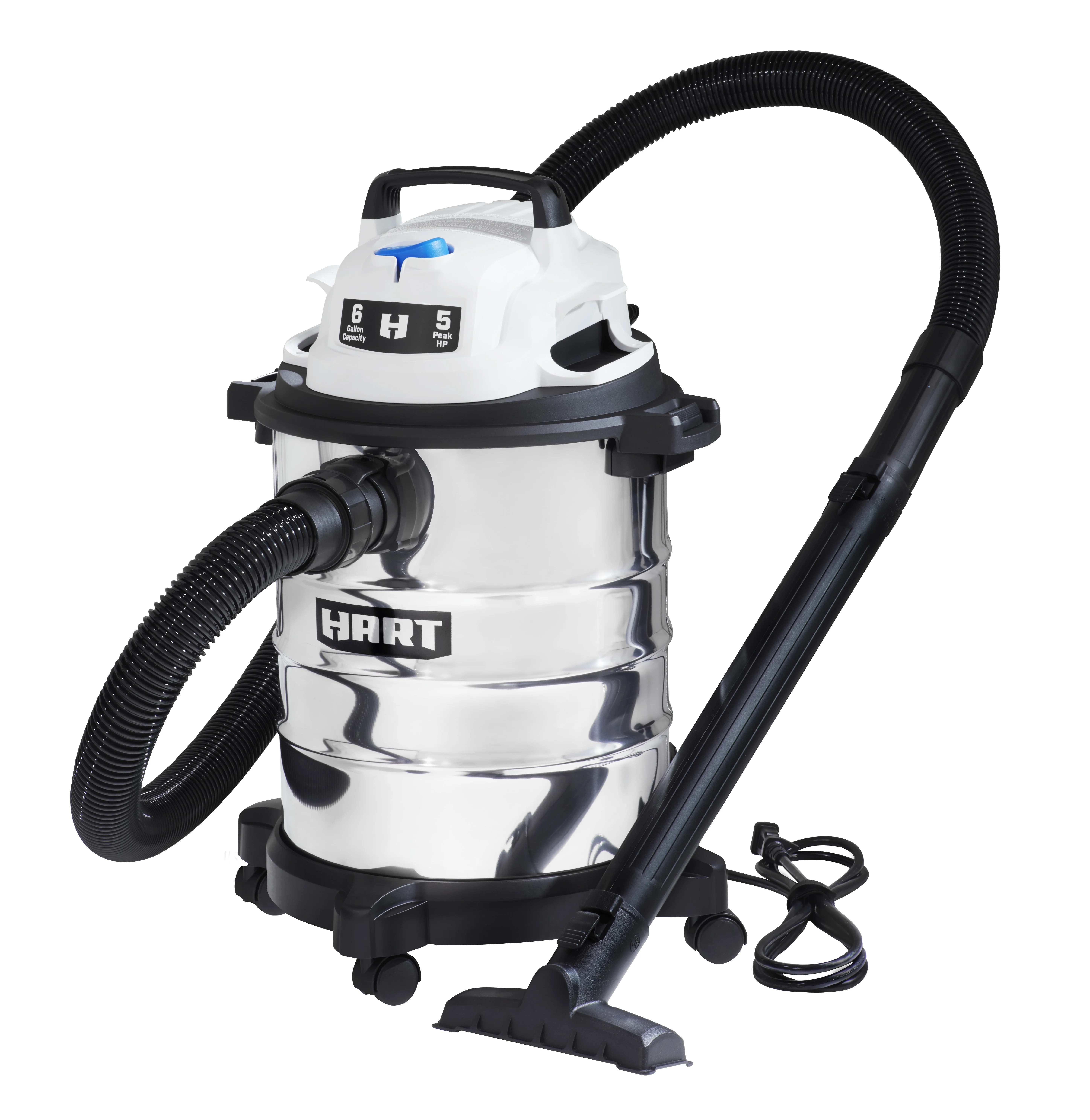 HART 6 Gallon Stainless Steel 5HP Wet/Dry Vacuum - Walmart.com | Walmart (US)
