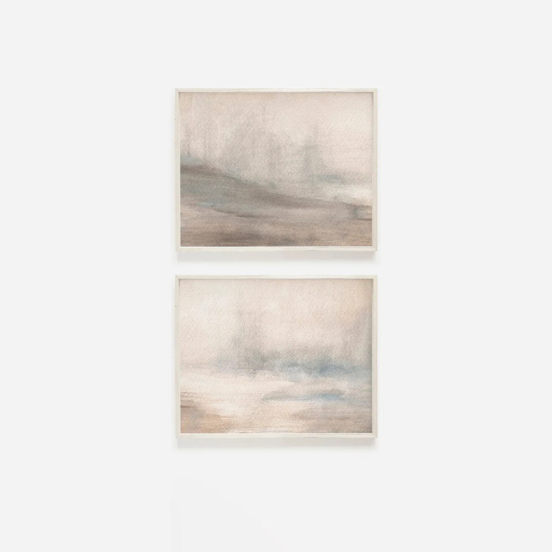 2 Piece Horizontal Prints, Muted Wall Art Horizontal, Set of 2 Horizontal Prints, Abstract Landsc... | Etsy (US)