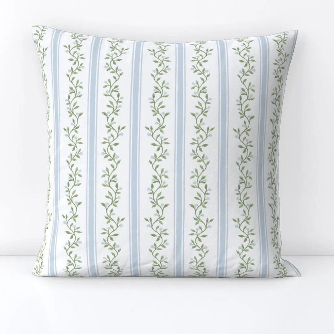 Sage Green Stripe Throw Pillow - Regency  Cottagecore Neutral Traditional Decorative Square Throw... | Etsy (US)