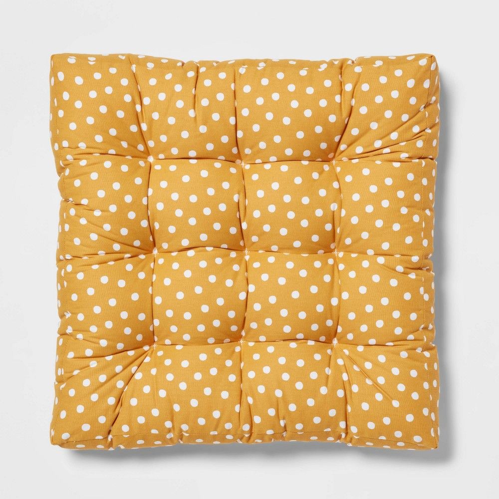 Square Floor Pillow Yellow Dot - Pillowfort | Target