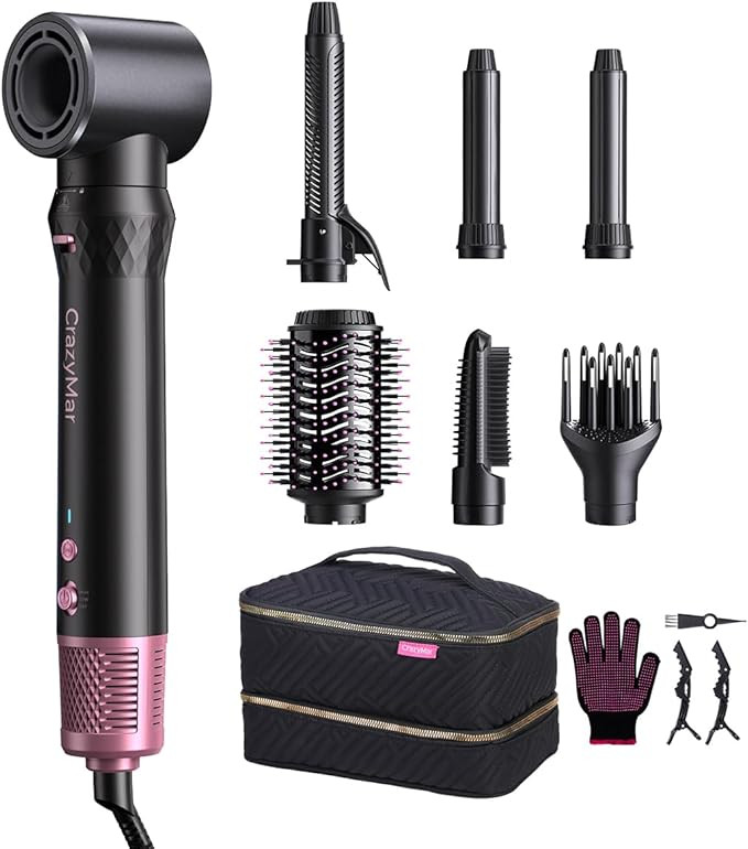 7-in-1 Air Wrap Hair Styler, Fast Drying Blow Dryer & Curling StylingTool, Hot Air Styler No Heat... | Amazon (US)