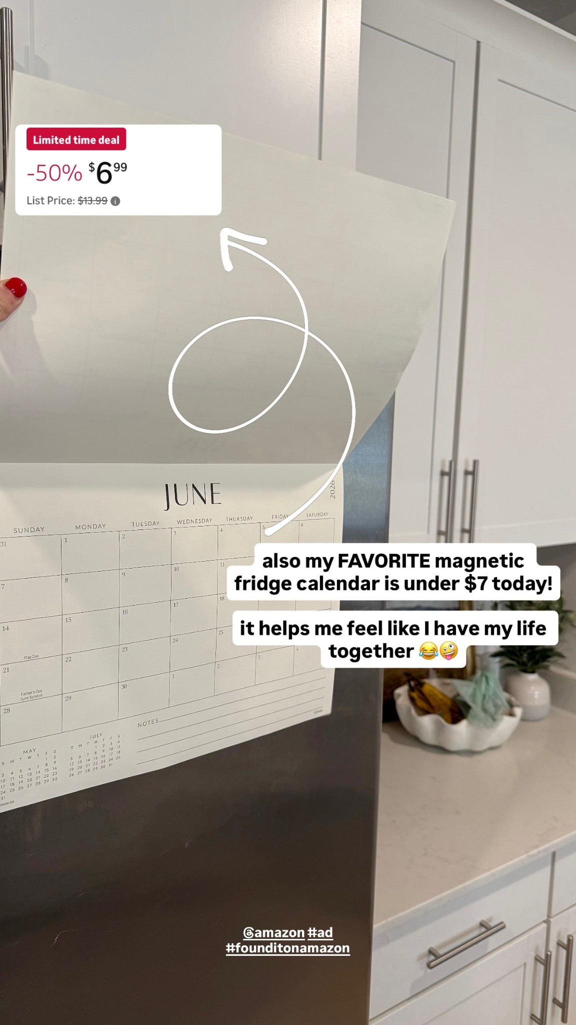Love this Magentic fridge 18 month calendar that’s on early sale for Amazon big spring sale!! ✨🙌🏻😊

@amazon #ad #founditonamazon

#LTKmorningroutine #LTKmomlife #LTKselfcare