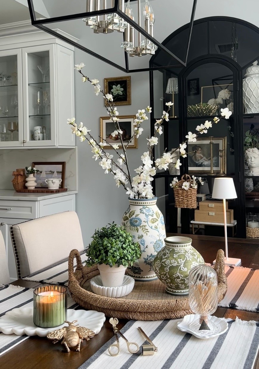New vase collection with pretty painted details are becoming follower favorites!🩵💚 Shop florals on sale, spring candle, marble trays, new rattan bowl, and more home decor accessories. Amazon, Pottery Barn. 

#LTKHome #LTKSaleAlert