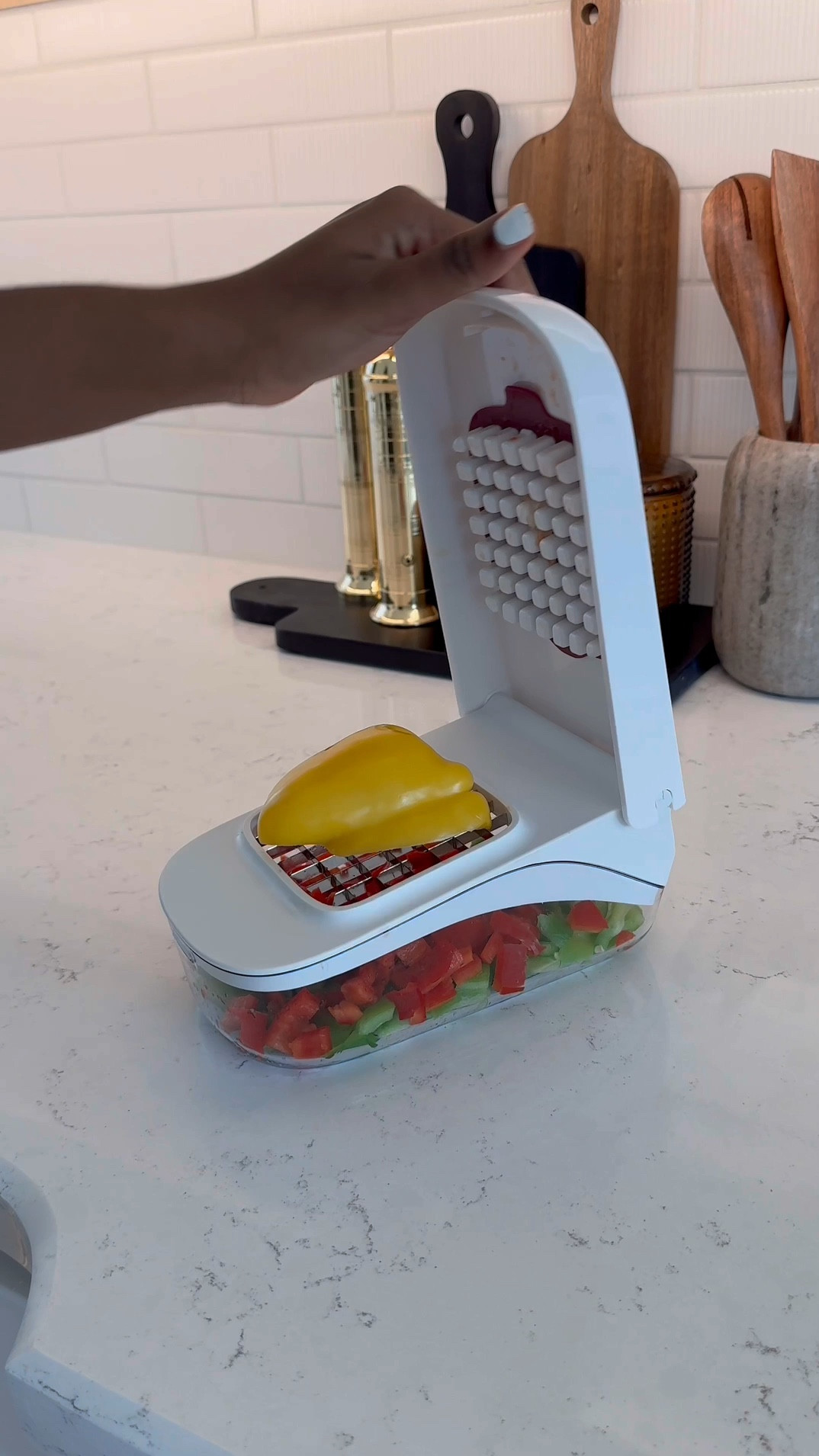 Hey friend! 😃
I upgraded my kitchen tools, and I couldn’t be happier! I used to chop vegetables the old-fashioned way with just a knife and cutting board, but now I have a vegetable chopper from @Walmart that makes the task so much easier—even handling tomatoes with ease! Prepping for meals has become a breeze. I also grabbed some wooden spoons that add a nice touch to my countertop and a drying mat that keeps my sink area neat and organized. It’s amazing how the little things can make cooking so much more enjoyable!

Shop my picks below! 🤎

@Shop.LTK https://liketk.it/4LSz5 #walmarthome #liketkit #IYWYK

#LTKVideo 

#LTKStyleTip #LTKHome #LTKSaleAlert