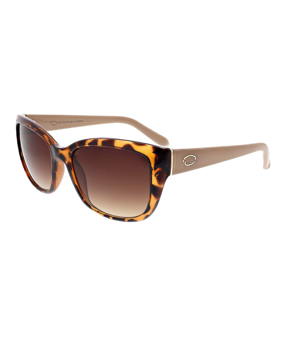 Oscar de la Renta Women's Sunglasses Blonde - Blonde Demi Tortoise Cat-Eye Sunglasses | Zulily