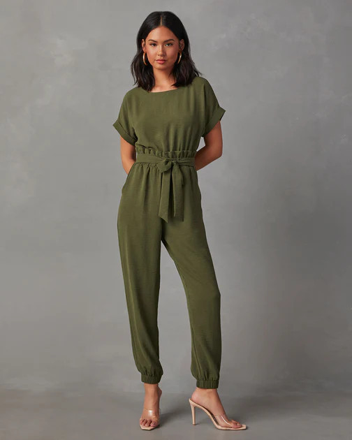 Virginia Pocketed Jumpsuit - Olive | VICI
