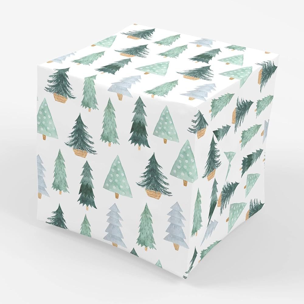 Stesha Party Green Trees Gift Wrap for Holiday Present Wrapping - 30 x 20 Inch (3 Sheets) | Amazon (US)