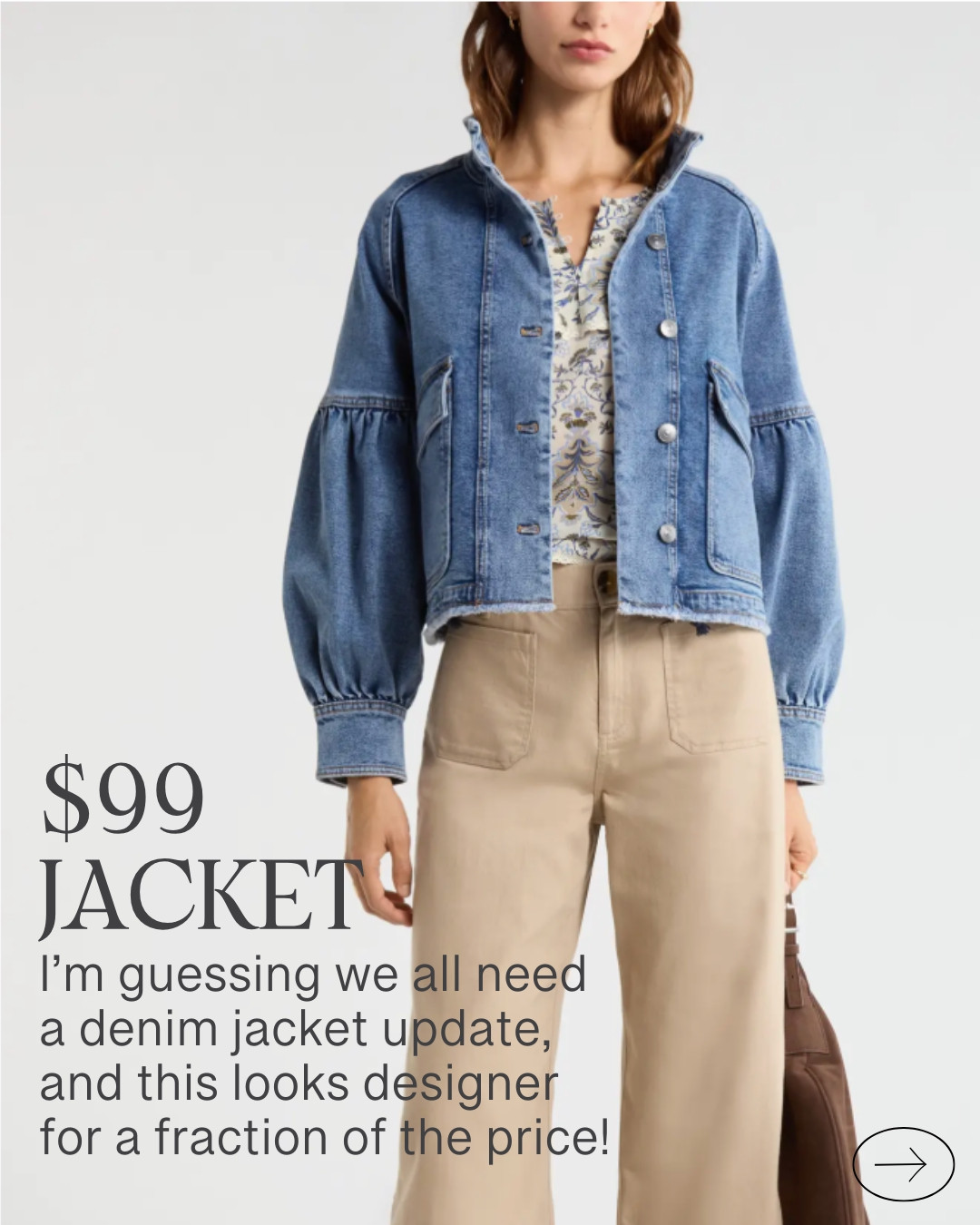 If you need to update your denim jacket, this is the perfect option! It’s designer-inspired, loose and comfy and only $99. 

 #LTKstorytime #LTKOver40 #LTKFindsUnder100