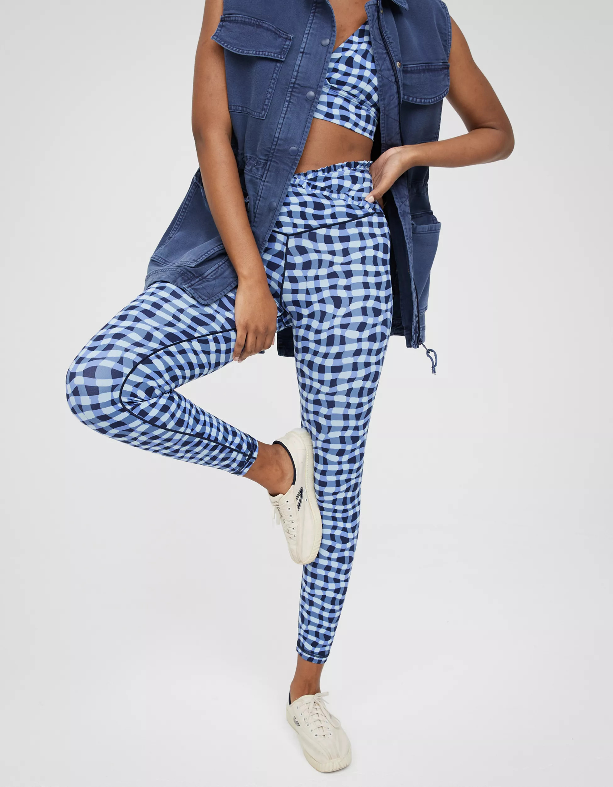 OFFLINE By Aerie Real Me Xtra High Waisted Crossover Ruffle Legging | American Eagle Outfitters (US & CA)