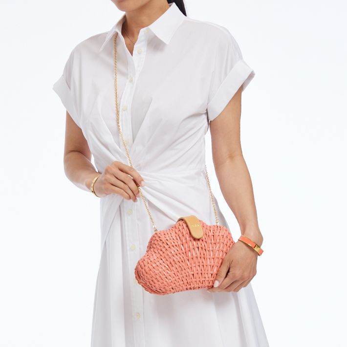 Isla Wicker Shell Clutch | Mark and Graham