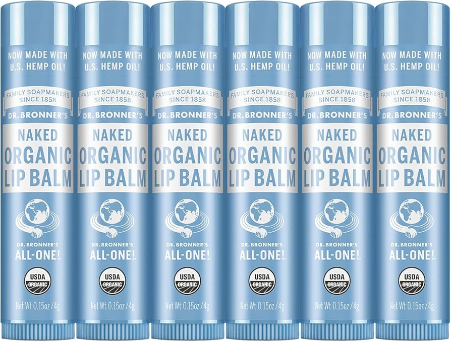 Dr. Bronner's - Organic Lip Balm (Naked.15 ounce, 6-Pack) - Unscented, Made with Organic Beeswax ... | Amazon (US)