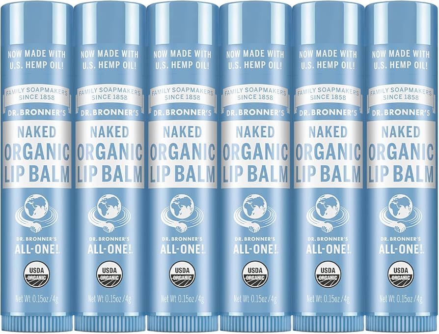 Dr. Bronner's - Organic Lip Balm (Naked.15 ounce, 6-Pack) - Unscented, Made with Organic Beeswax ... | Amazon (US)