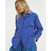 Oversized Stripe Shirt Blue Stripe - JD Williams - Size: 14 | JD Williams (UK)