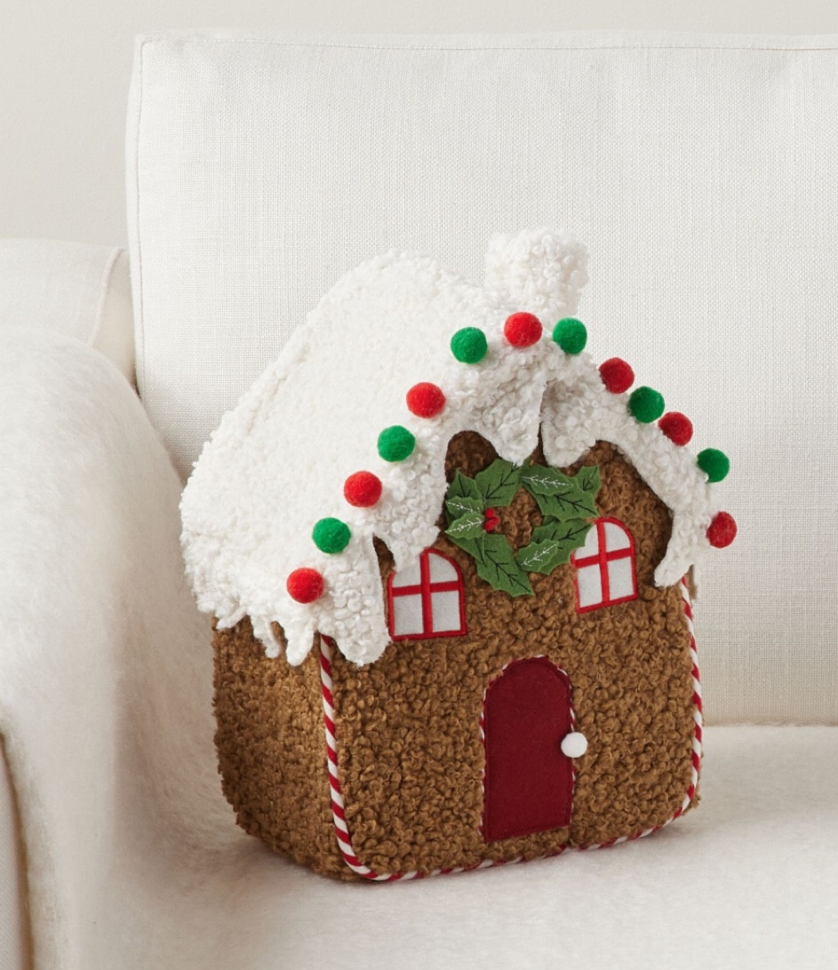 Decorated Gingerbread House Shaped Pillow

Just as sweet as can be, this adorable gingerbread house comes with all the trimmings—candy cane ribbon piping, pom-pom "gumdrops," and a holly and berry wreath. Crafted of our favorite teddy fabric, it's an easy way to add a bit of holiday cheer to the home.

#LTKHome #LTKFindsUnder100 #LTKSeasonal
