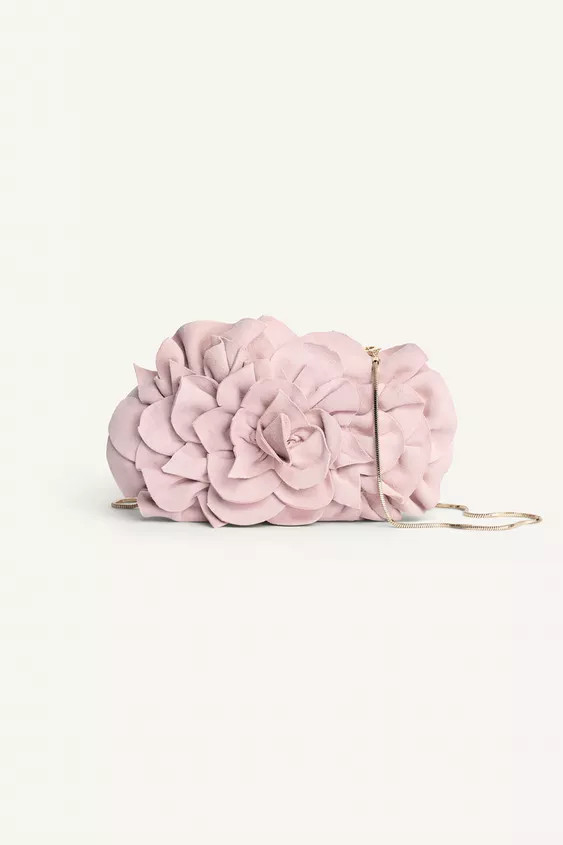 LEATHER FLOWER CLUTCH LIMITED EDITION | Zara US
