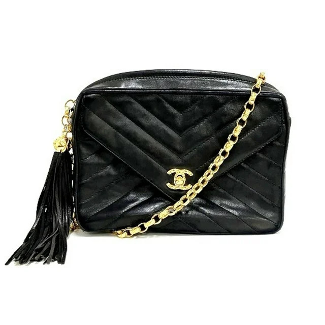 Pre-Owned CHANEL V-stitch lambskin chain shoulder bag for women (Good) - Walmart.com | Walmart (US)