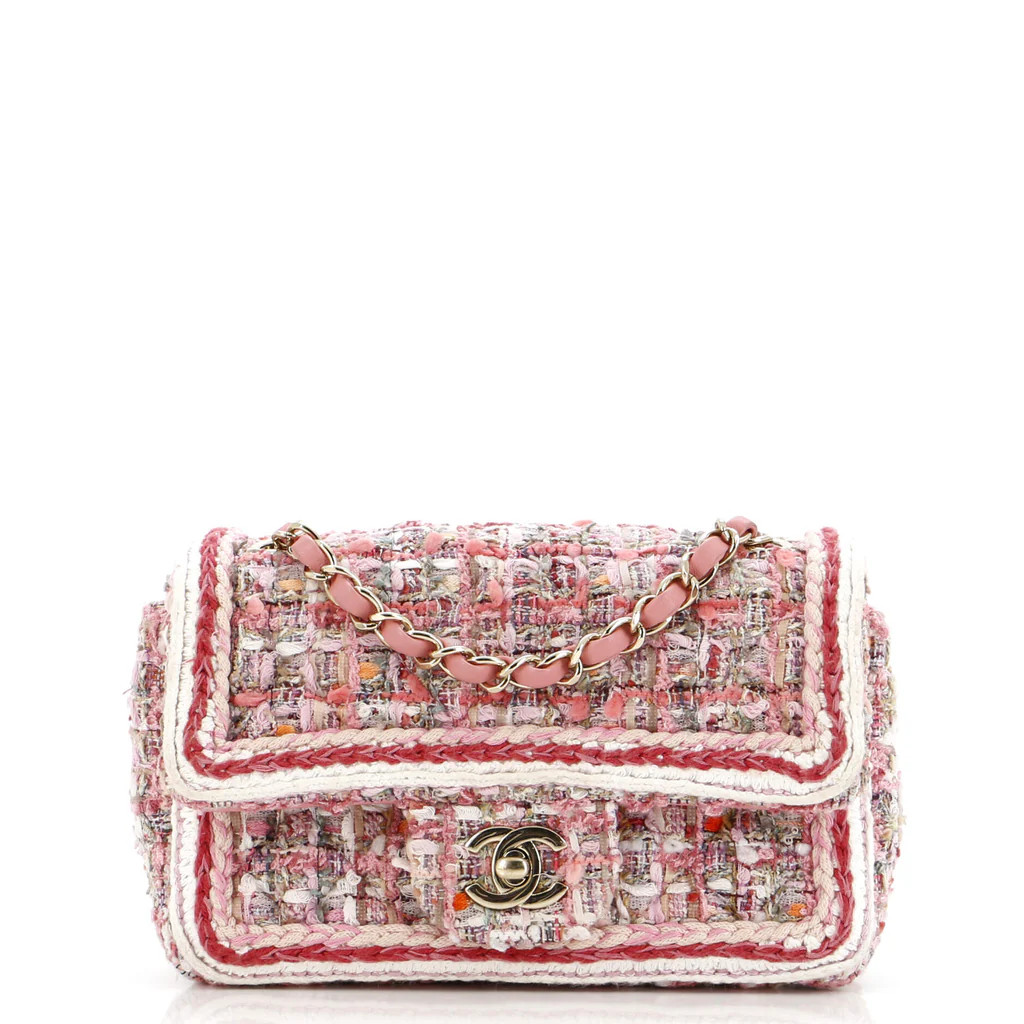 Classic Single Flap Bag Braided Quilted Tweed Mini | Rebag