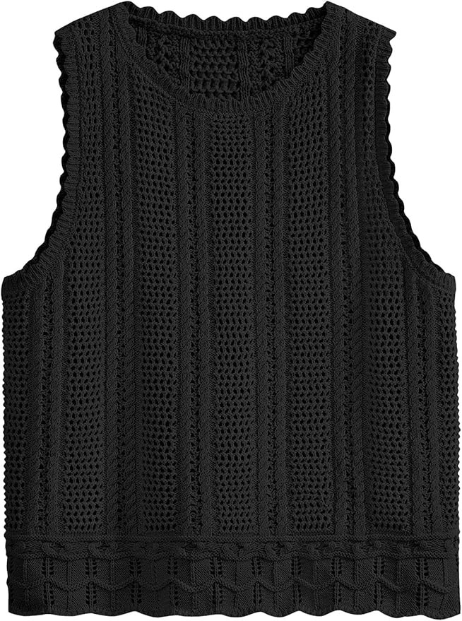 KIRUNDO Resort Wear for Women 2025 Summer Crochet Sweater Vest Tops Beach Cover Ups Vacation Crui... | Amazon (US)