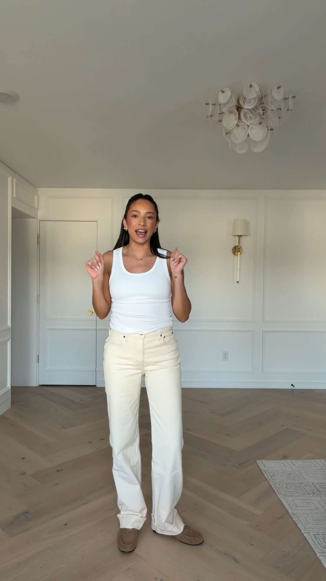 Spring outfit!! 25% OFF Abercrombie with code AFLTK. Wearing a 28 long jeans (ecru cuffed), S tank, shoes run small

Spring outfit idea, spring transition outfit, casual chic outfit, white jeans, cream jeans, postpartum outfit 

 

#LTKSpringSale #LTKootd #LTKmomlife