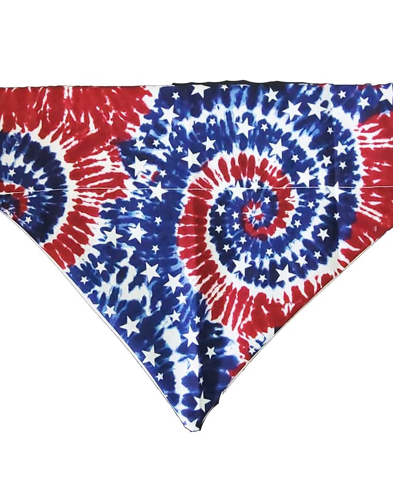 Red White and Blue Tye Dye Over the Collar Dog Bandana That Slips Onto Your Dogs Existing Collar ... | Amazon (US)