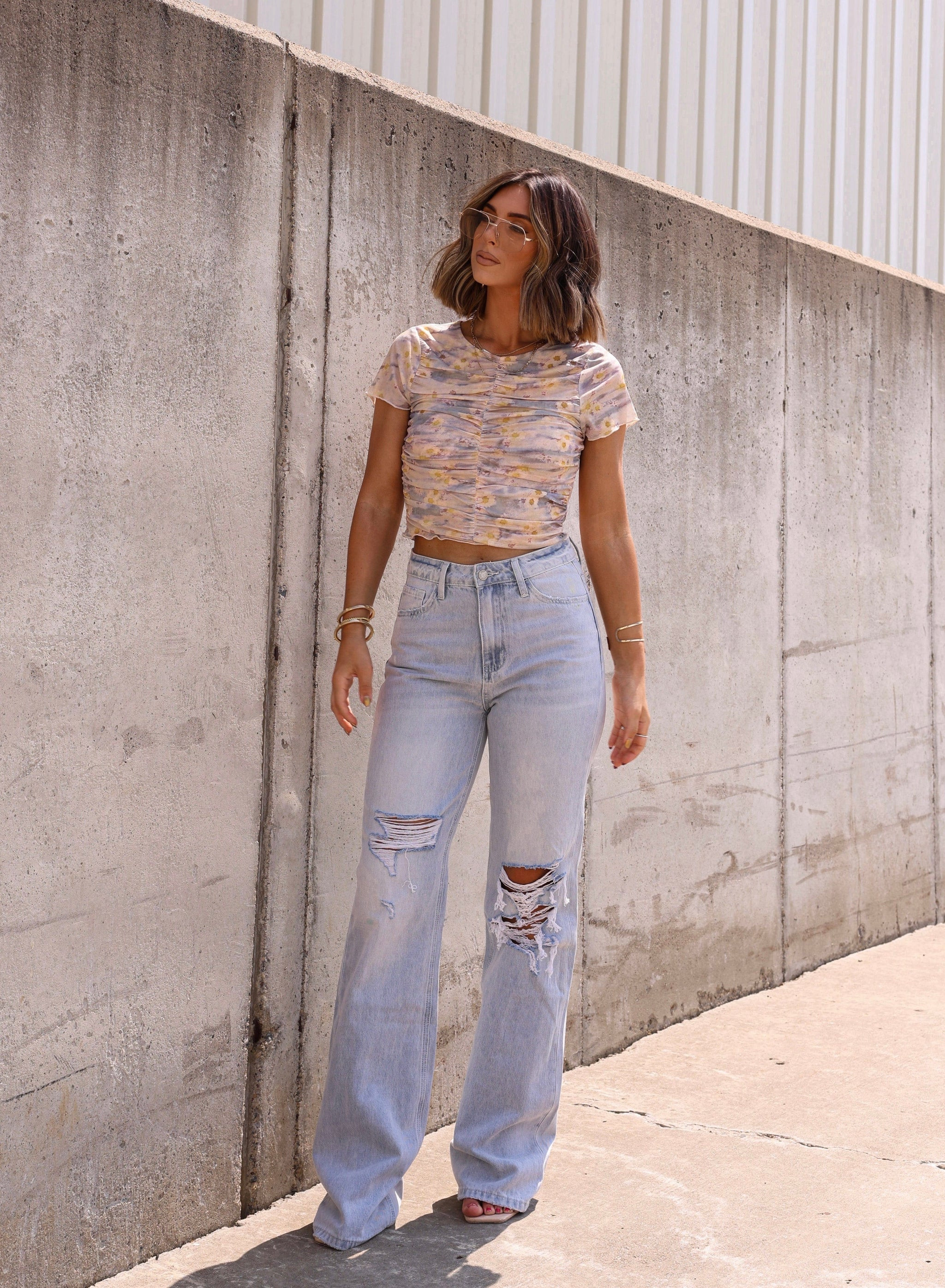Light Wash 90's Flare Denim | Lane 201 Boutique
