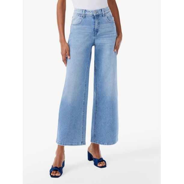 Scoop Women's Marietta Wide Leg Cropped Jeans - Walmart.com | Walmart (US)