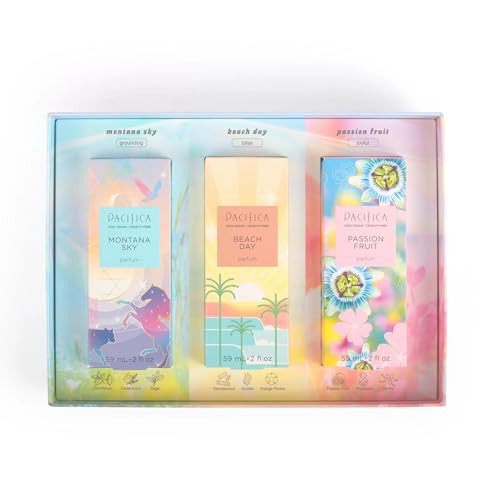 Pacifica Iconic Scents Gift Box – Montana Sky, Beach Day & Passionfruit – Nature-Inspired Fragrance Collection, Vegan & Cruelty-Free | Amazon (US)