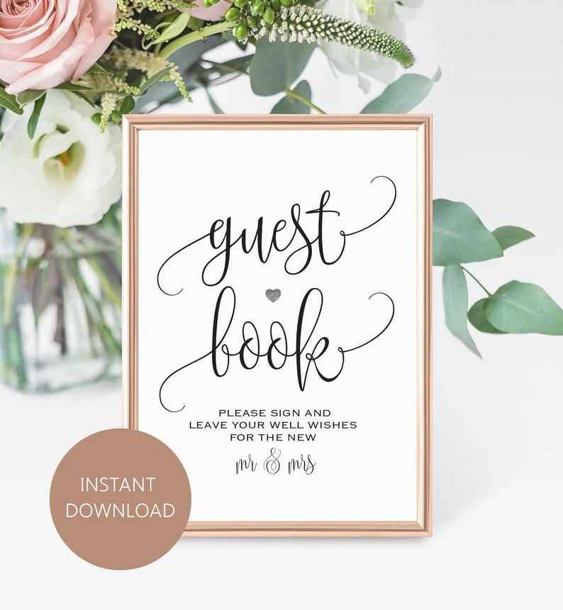 Please Sign Our Guestbook Template Printable Guestbook Sign - Etsy | Etsy (US)