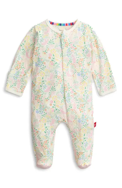 Magnetic Me Hoppy Garden Magnetic Footie in White at Nordstrom, Size 9-12M | Nordstrom
