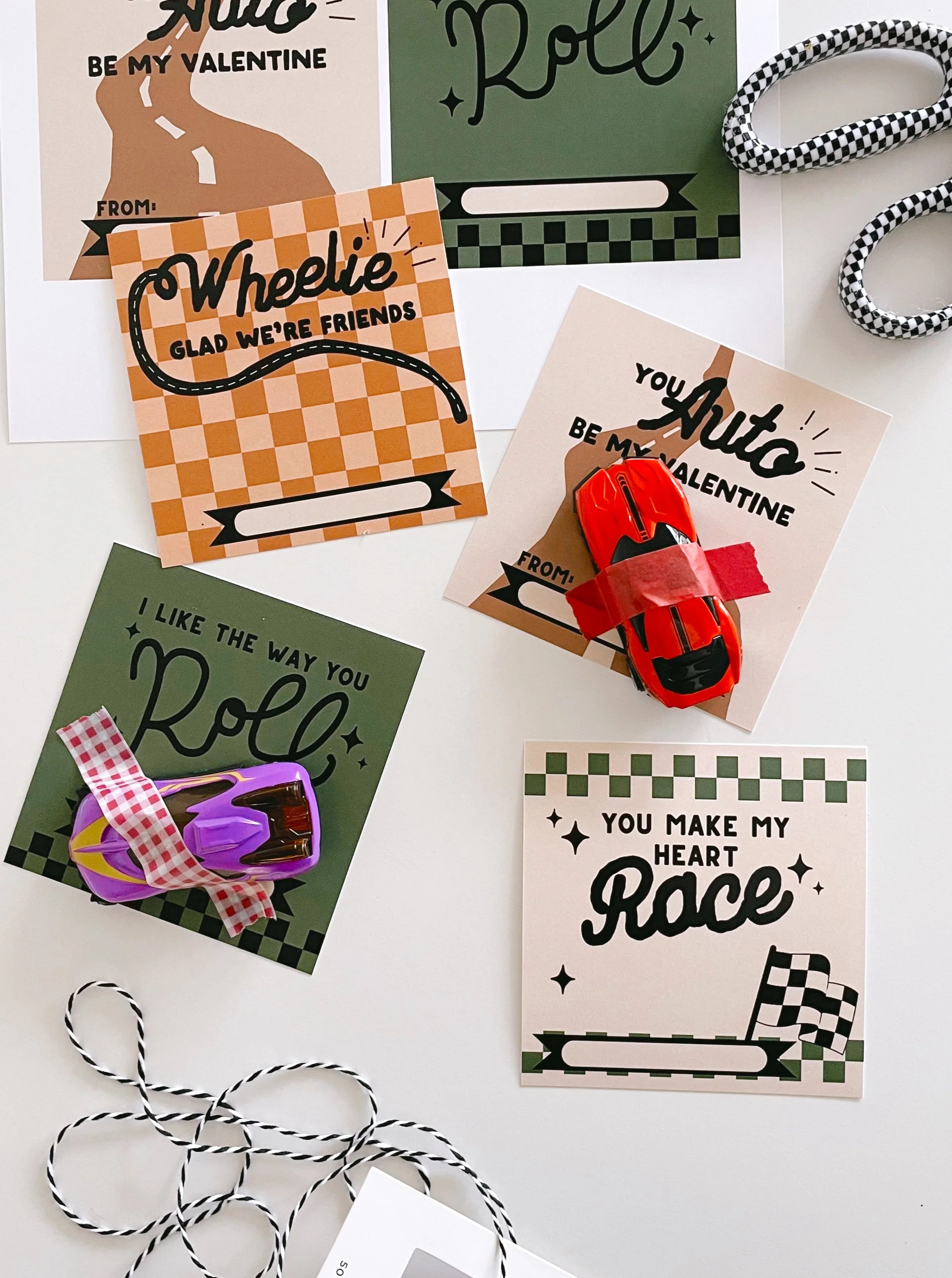 Racing Valentines | Printable Valentines | The Letter Vee