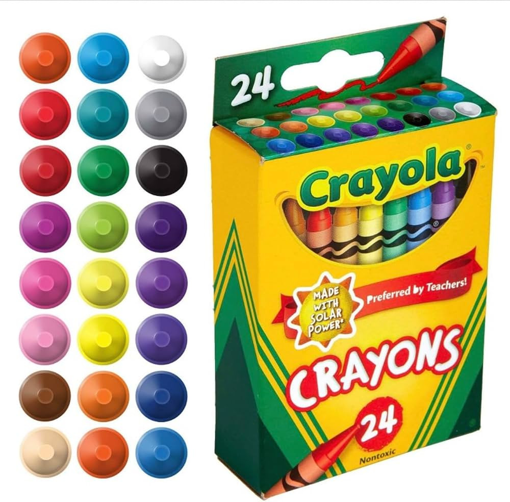 975 Supply 1 pack Crayons, Classic Colors, Crayons For Kids, School Crayons, Assorted Colors - 24... | Amazon (US)