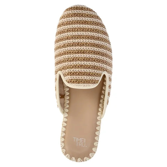 Time and Tru Women's Whipstitch Raffia Mules | Walmart (US)