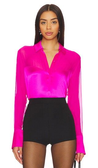 Taytum Combo Blouse in Hot Pink | Revolve Clothing (Global)