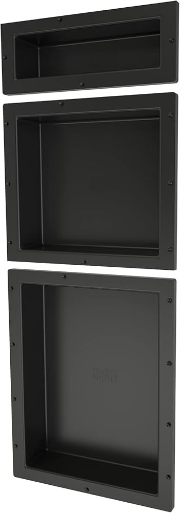 Redi Niche Triple Niche Recessed Shower Shelf- Black, Three Inner Shelves, 16-Inch Width x 40-Inc... | Amazon (US)