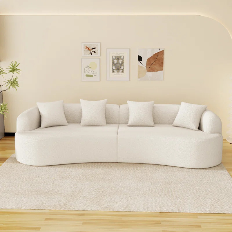 Boneless Curved Sofa Compression High-Density Foam Couch And No Assembly Needed | Wayfair North America