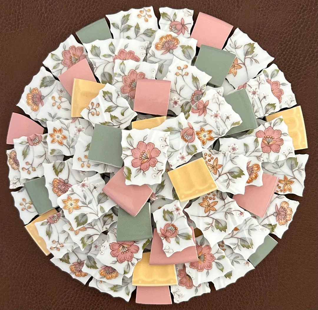 Mosaic Pieces, Sheffield Bouquet China Pieces, Mosaic Tiles, Broken Dishes, Ceramic Pieces, Hand ... | Etsy (US)