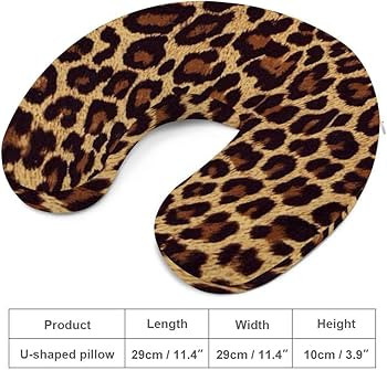 NiYoung Breathable Comfortable Cool Cheetah Leopard Print Neck Pillow Soft Memory Foam U Shaped T... | Amazon (US)