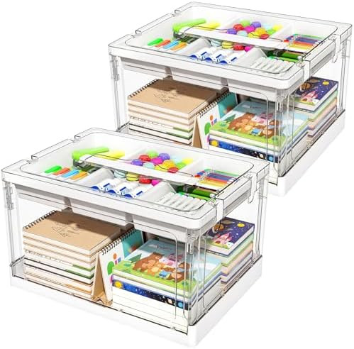 24QT 2Packs Clear Craft Organizers and Storage with Trays | Amazon (US)
