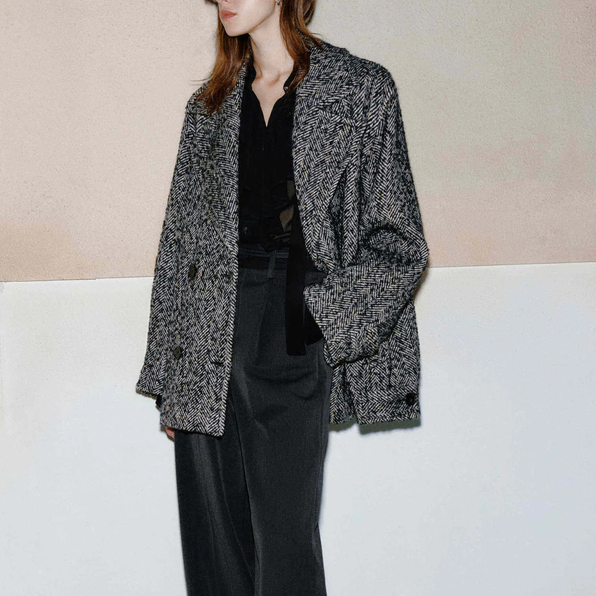 MO&Co. Women's Herringbone Tweed Jacket | MO&Co.