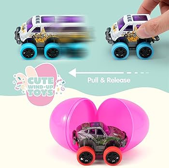JOYIN 12 Pcs Easter Eggs Filled with Pull Back Monster Cars, Easter Trucks Cars for Kids ​Egg H... | Amazon (US)