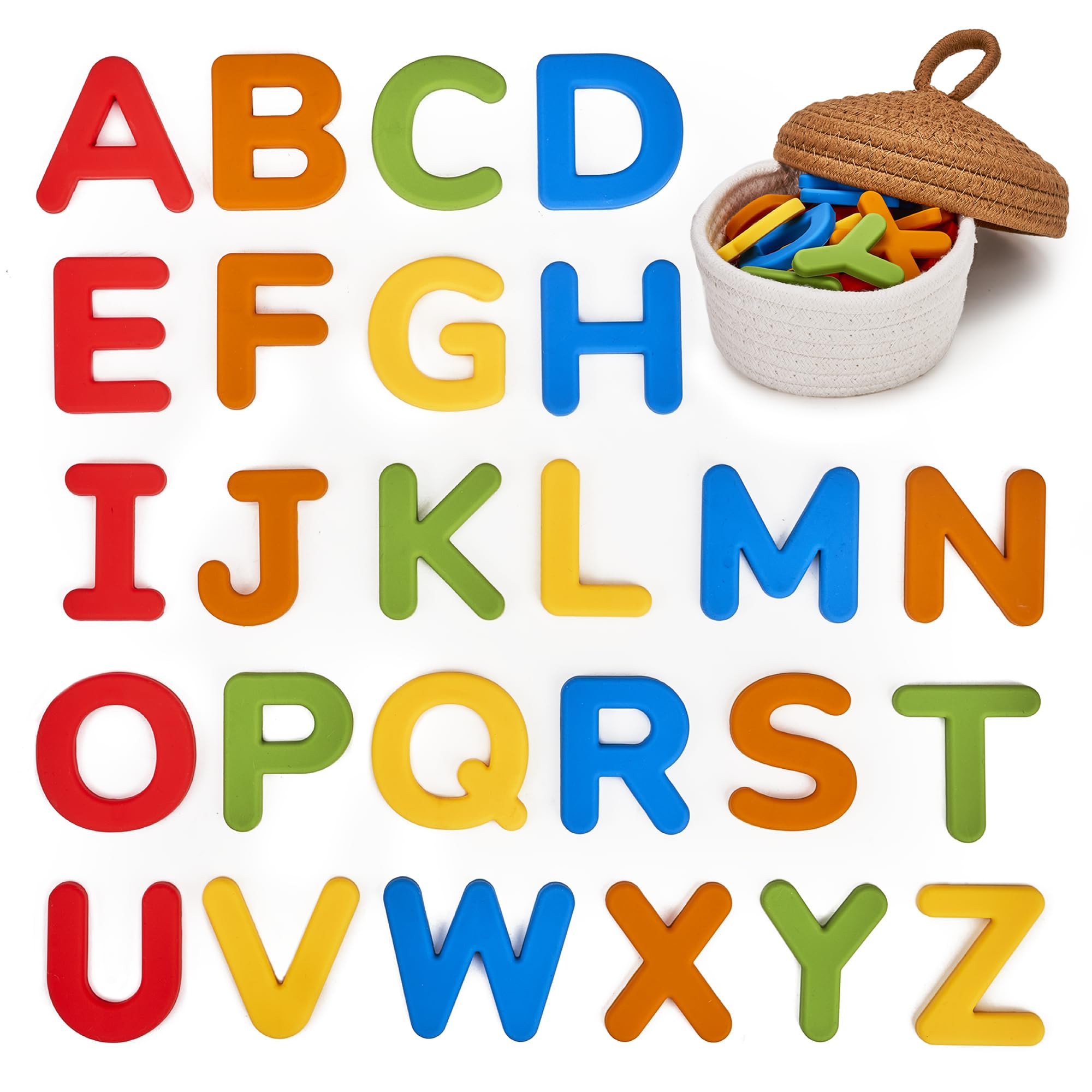 JoyCat Silicone Alphabet Magnetic Letters, 26 Uppercase ABC Fridge Magnets for Toddlers 1-3 & Kid... | Amazon (US)