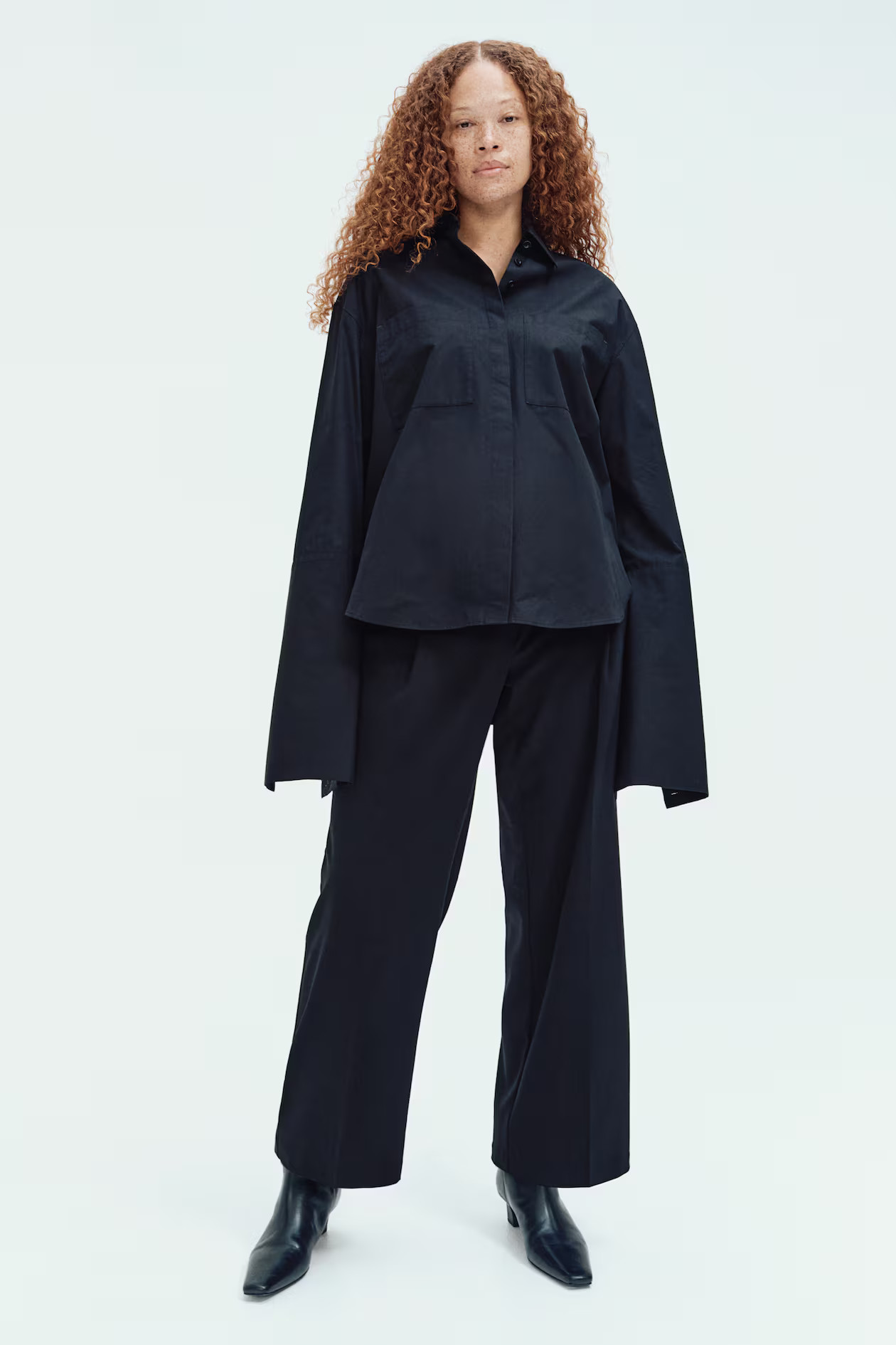 MAMA Wide-Leg Dress Pants - Black - Ladies | H&M US | H&M (US + CA)