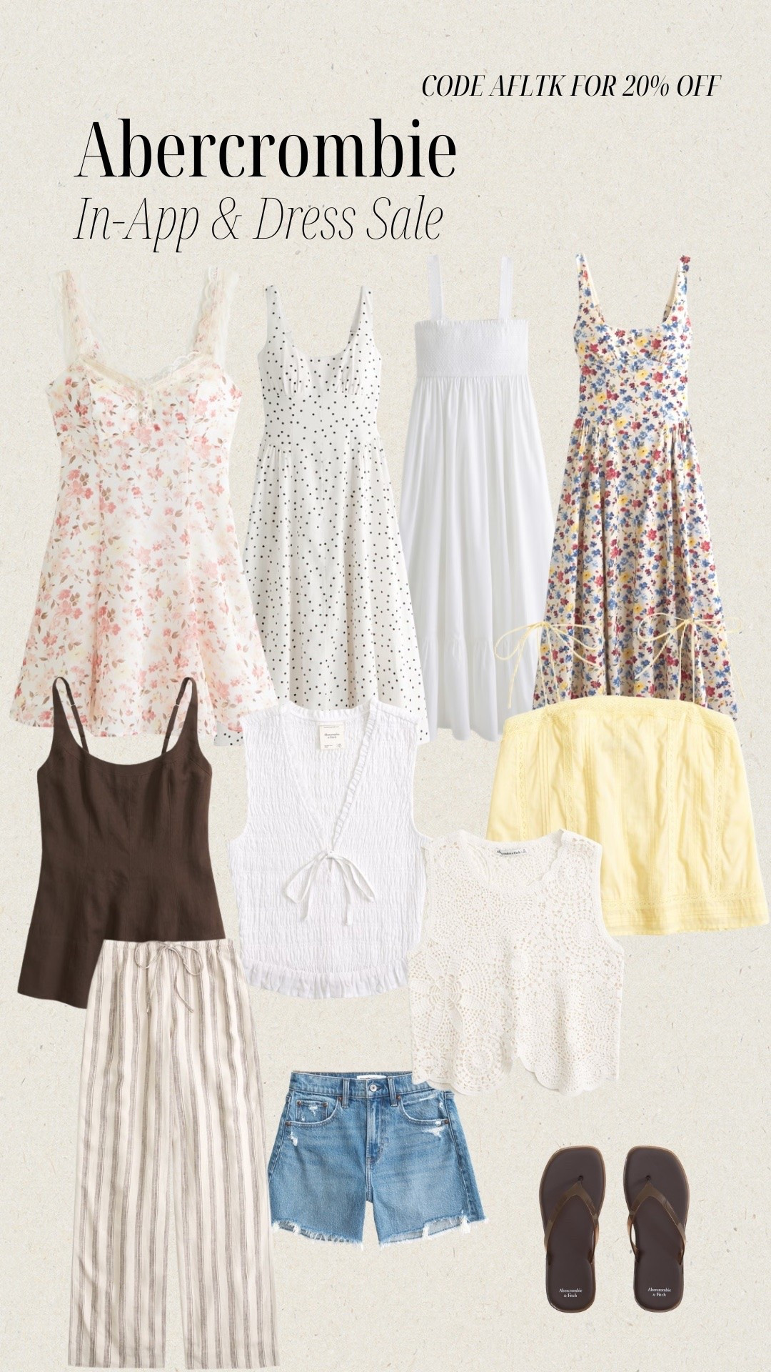 Abercrombie In App Sale! 20% in the app plus 25% off all dresses. Use code AFLTK for an additional 20% off!

#LTKsale #LTKsummer #LTKdresses