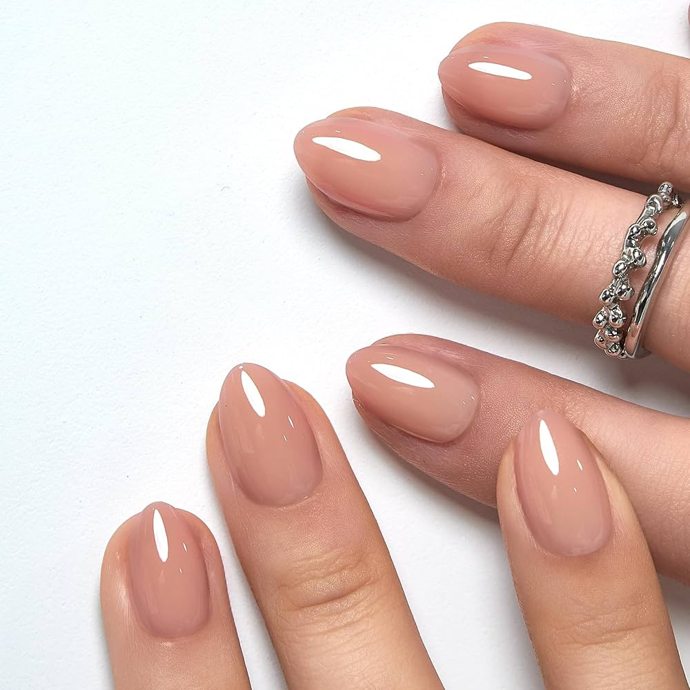 CurvLife Extra Short Almond Press On Nails, Rouge Muse Nude, Soft Gel | Amazon (US)