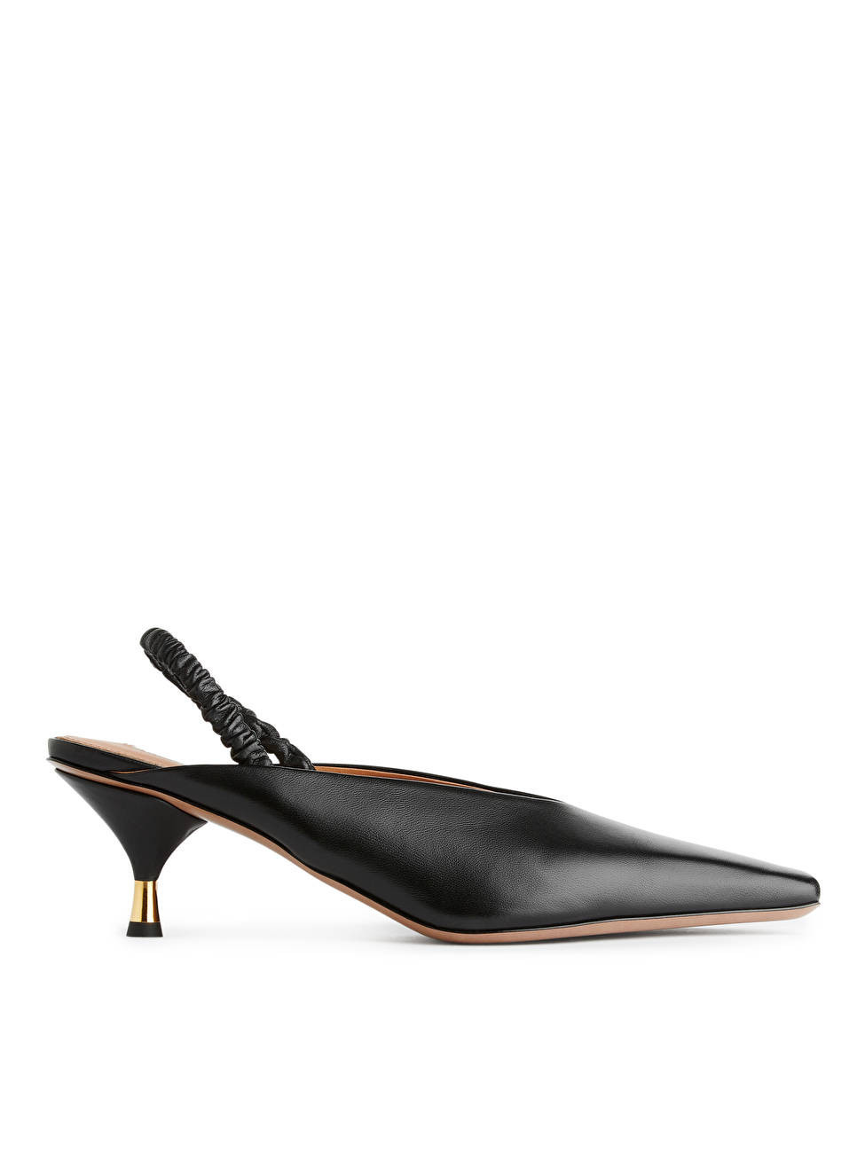 Slingback Leather Pumps - Black - ARKET GB | ARKET (US&UK)