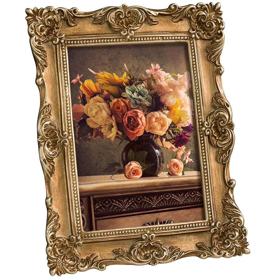 eletecpro 4x6 Vintage Picture Frame with Real Glass Cover, Ornate Antique Photo Frame, Display 4x... | Amazon (US)